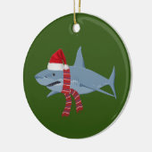 Hai mit Hutschuh Weihnachten Keramik Ornament (Links)