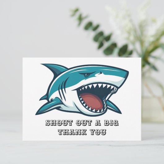 Hai mit offenem Mund Dankeskarte (Stehend Vorderseite)