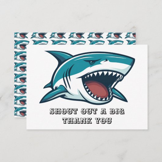 Hai mit offenem Mund Dankeskarte (Vorne/Hinten)
