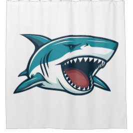 Hai mit offenem Mund Duschvorhang