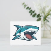 Hai mit offenem Mund Postkarte (Stehend Vorderseite)