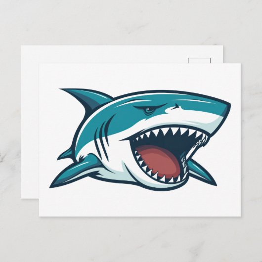 Hai mit offenem Mund Postkarte (Vorne/Hinten)