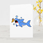 Hai mit Pizza als Köder Karte (Gelbe Blume)