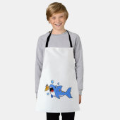 Hai mit Pizza als Köder Schürze (Getragen)