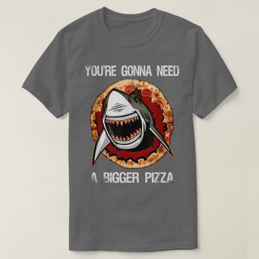 Hai mit Pizza Teeth T - Shirt (Design vorne)