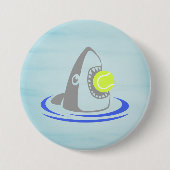 Hai mit Tennisball Button (Vorderseite)