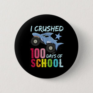 Hai-Monster-Lkw 100 Tage Schulkleidung Button