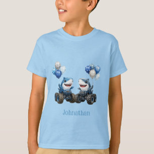 Hai Monster Truck Geburtstagsfeier T-Shirt