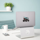 Hai-Monstertruck Aufkleber (Laptop auf Schreibtisch)