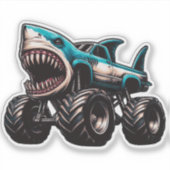 Hai-Monstertruck Aufkleber (Vorderseite)