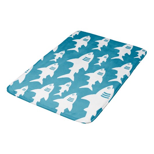 Hai-Muster Badematte (Schrägansicht)