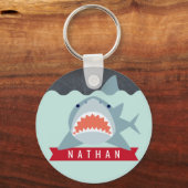 Hai Navy Blau unter Wasser Schlüsselanhänger (Vorderseite)