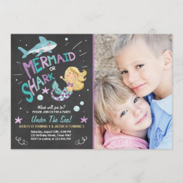Hai oder Meerjungfrau Geburtstagsausschreibung Einladung