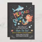 Hai oder Meerjungfrau Geburtstagsausschreibung Einladung (Vorne/Hinten)