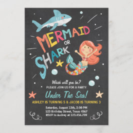 Hai oder Meerjungfrau Geburtstagsausschreibung Einladung