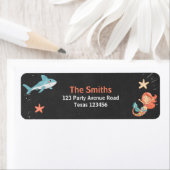 Hai- oder Meerjungfrau-Rücksendeadressen-Aufkleber (Insitu)