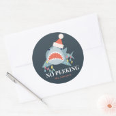 Hai ohne Pinkeln Weihnachtslicht Runder Aufkleber (Umschlag)