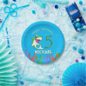 Hai Ozean Kinder grün jedes Alter Geburtstag Pappteller (Party)