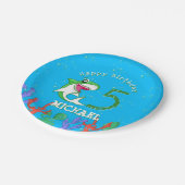 Hai Ozean Kinder grün jedes Alter Geburtstag Pappteller (Schrägansicht)