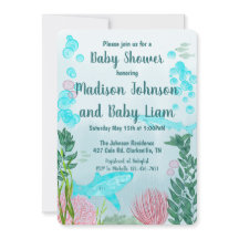 Hai, Ozean, Sea Life Baby Dusche Einladung