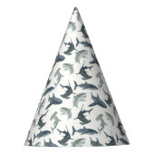 Hai-Party-Hut mit Aquarellhaie Partyhütchen (Vorderseite)