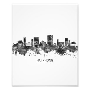 Hai Phong Vietnam Skyline BW Fotodruck