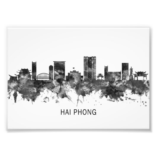 Hai Phong Vietnam Skyline BW Fotodruck (Vorne)