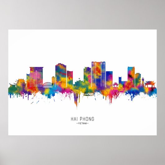 Hai Phong Vietnam Skyline Poster (Vorne)