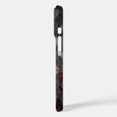 Hai-Piktogramm auf grungenhafter schwarzer Raute Case-Mate iPhone Hülle (Rückseite / Links)