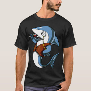 Hai Pirat Wein Trinken Lustige Ozean Party T-Shirt
