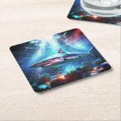 Hai Rechteckiger Pappuntersetzer (angewinkelt)