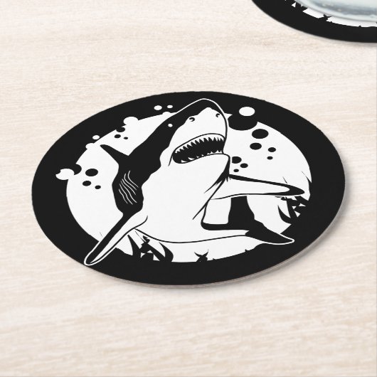 Hai Runder Pappuntersetzer (Angewinkelt)