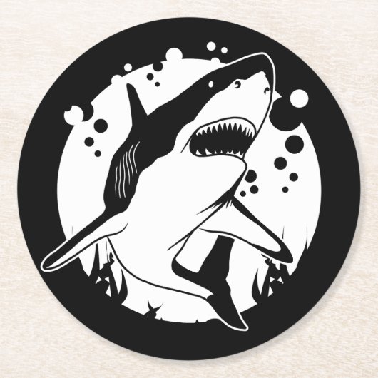 Hai Runder Pappuntersetzer (Vorderseite)