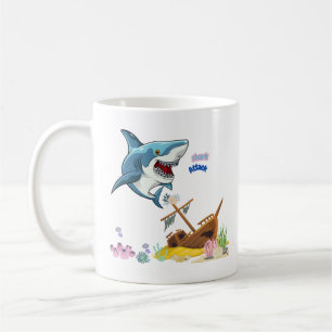 Hai Schiff farbenfrohe Korallenriff Tasse