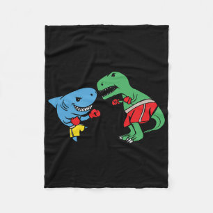 Hai-Schlag-T-Rex-Dinosaurier-Lustige-Kampf-Boxkamp Fleecedecke