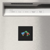 Hai-Schlag-T-Rex-Dinosaurier-Lustige-Kampf-Boxkamp Magnet (In Situ (Geschirrspüler))