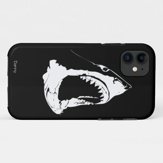 Hai-Schwarzweiss-Entwurf Case-Mate iPhone Hülle (Rückseite (Horizontal))