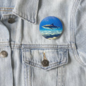 Hai schwimmen Blaues Meer Button (Beispiel)