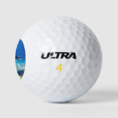 Hai schwimmen Blaues Meer Golfball (Logo)