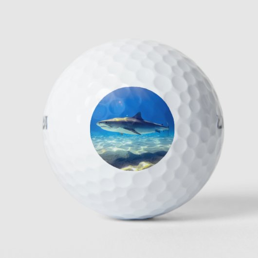 Hai schwimmen Blaues Meer Golfball (Vorderseite)