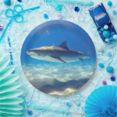 Hai schwimmen Blaues Meer Pappteller (Party)