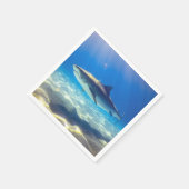 Hai schwimmen Blaues Meer Serviette (Ecke)