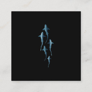 Hai - Schwimmhaie Niedliches Funny Gift Quadratische Visitenkarte