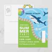 Hai-Sommerpool-Geburtstagsfeier Postkarte (Vorne/Hinten)