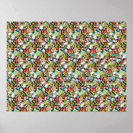 HAI-STEREOGRAMM 40x30cm, halbmatt, ohne Rahmen Poster (Vorne)