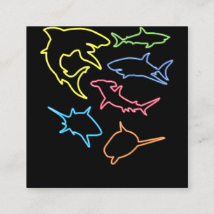 Hai-Symbol - Niedliche Haifisch-Liebhaber - Gesche Quadratische Visitenkarte