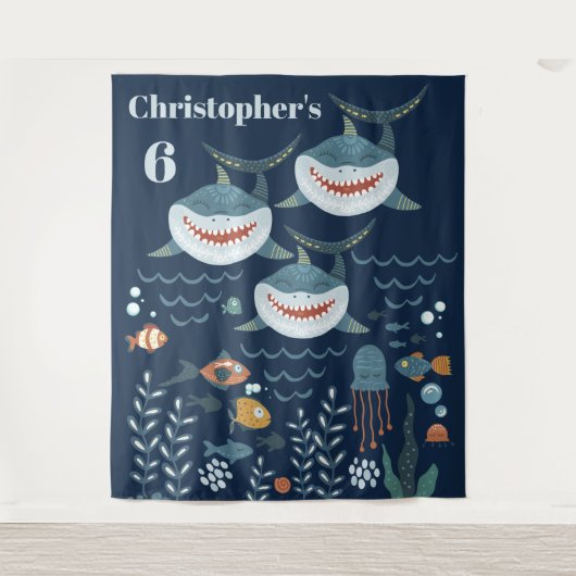 Hai Thema DIY Alter unter dem Meer Kinder Wandteppich (Vorderseite)