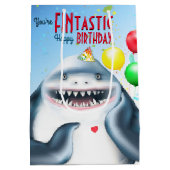 Hai Thema Fintastic Kindergeburtstag Mittlere Geschenktüte (Rückseite)