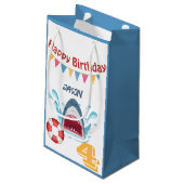 Hai Thema Happy Geburtstag Kleine Geschenktasche f Geschenktüte (Rückseite Schrägansicht)