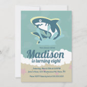 Hai-Themenmädchen Geburtstagsfeier Einladung (Vorderseite)